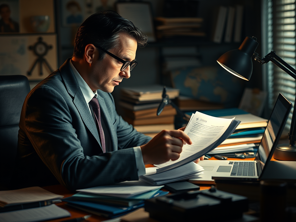 Detective trabajando