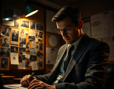 detective analizando un caso